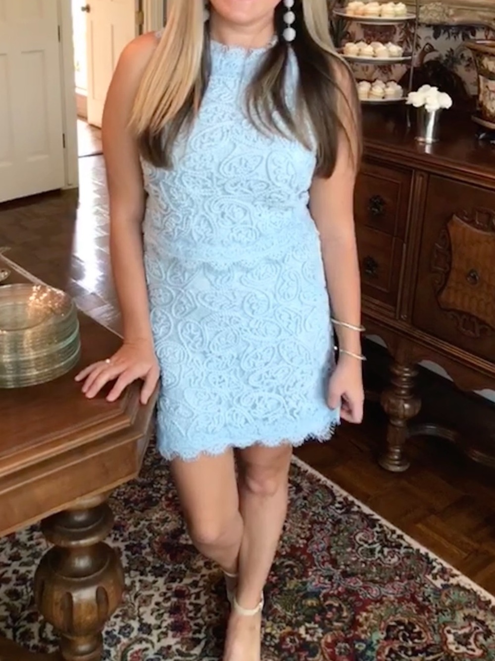 Sugarlips Light Blue Lace top with matching skirt